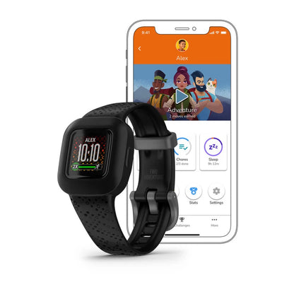 Garmin Vívofit jr. 3, reloj negro cósmico para niños (reacondicionado certificado por Garmin)