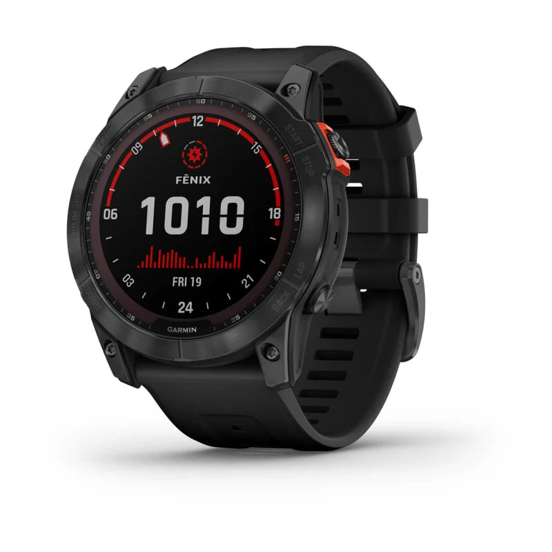 Garmin Fēnix 7X, Solar Edition Gris pizarra con correa negra (Reacondicionado certificado por Garmin) 