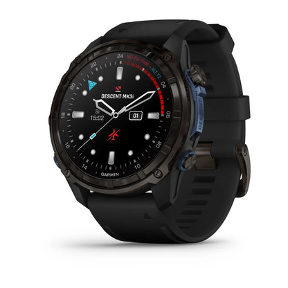 Garmin Descent Mk3i, 51 mm, titanio DLC gris carbono con correa de silicona negra (010-02752-10)