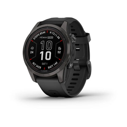 Garmin Fenix 7S Pro Sapphire Solar, Carbon Gray Titanium with Black Band (010-02776-10)