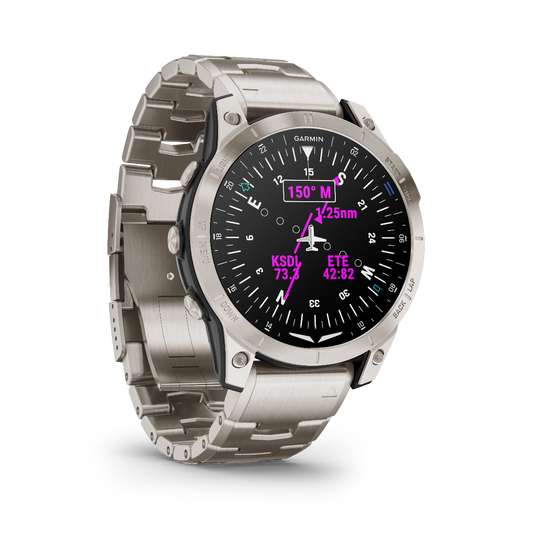 Reloj inteligente Garmin D2 Mach 1 con GPS y correa de titanio para pilotos (010-02582-50)