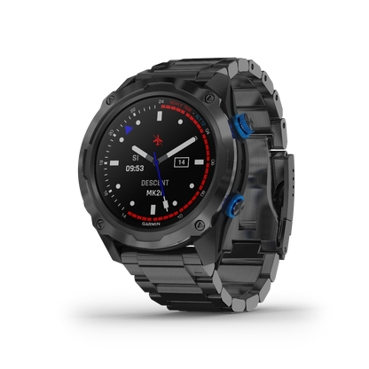 Garmin Descent Mk2i, reloj inteligente náutico con correa negra y correa de titanio y color gris carbono DLC para buceadores (010-02132-01)