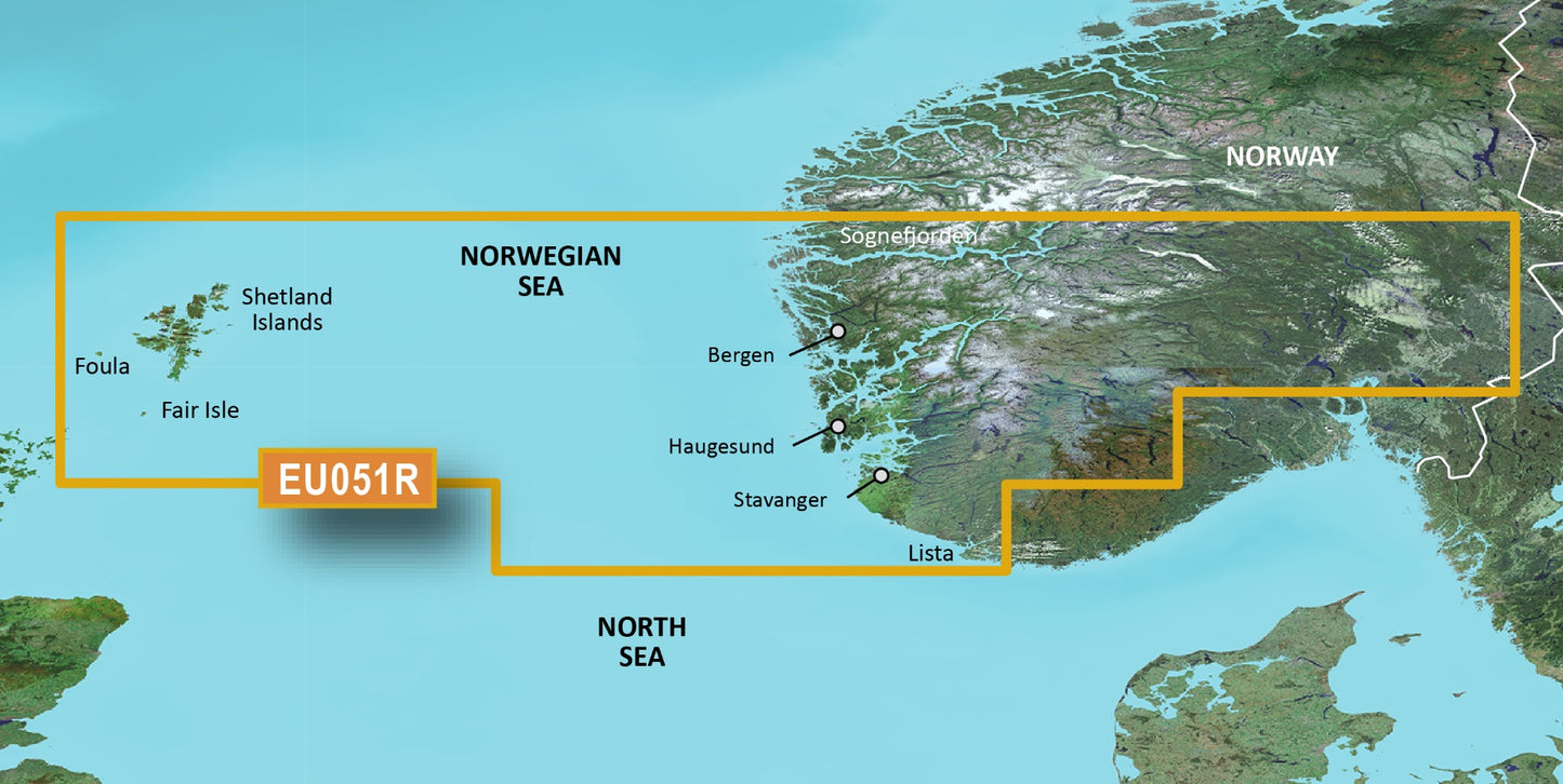 Garmin Noruega, Cartas de Lista a Sognefjorden BlueChart g3 | HXEU051R | microSD/SD