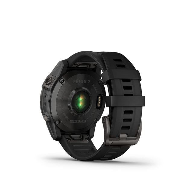 Garmin Fenix 7 Sapphire Solar, Carbon Gray Titanium w/ Black Band (Garmin Certified Refurbished)