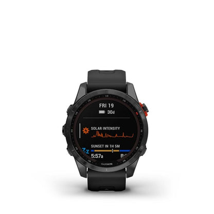 Garmin Fenix 7S Solar Solar, Slate Gray with Black Band (Garmin Certified Refurbished)