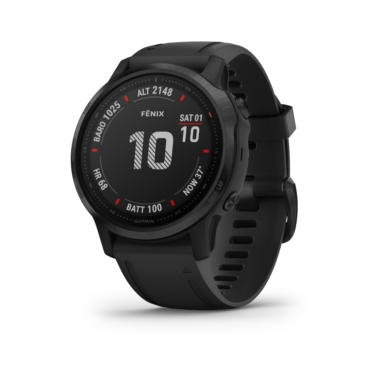 Garmin Fenix ​​6S Pro, bisel negro, correa negra, reloj inteligente con GPS (reacondicionado certificado por Garmin)