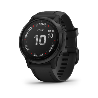 Garmin Fenix ​​6S Pro, bisel negro, correa negra, reloj inteligente con GPS (reacondicionado certificado por Garmin)