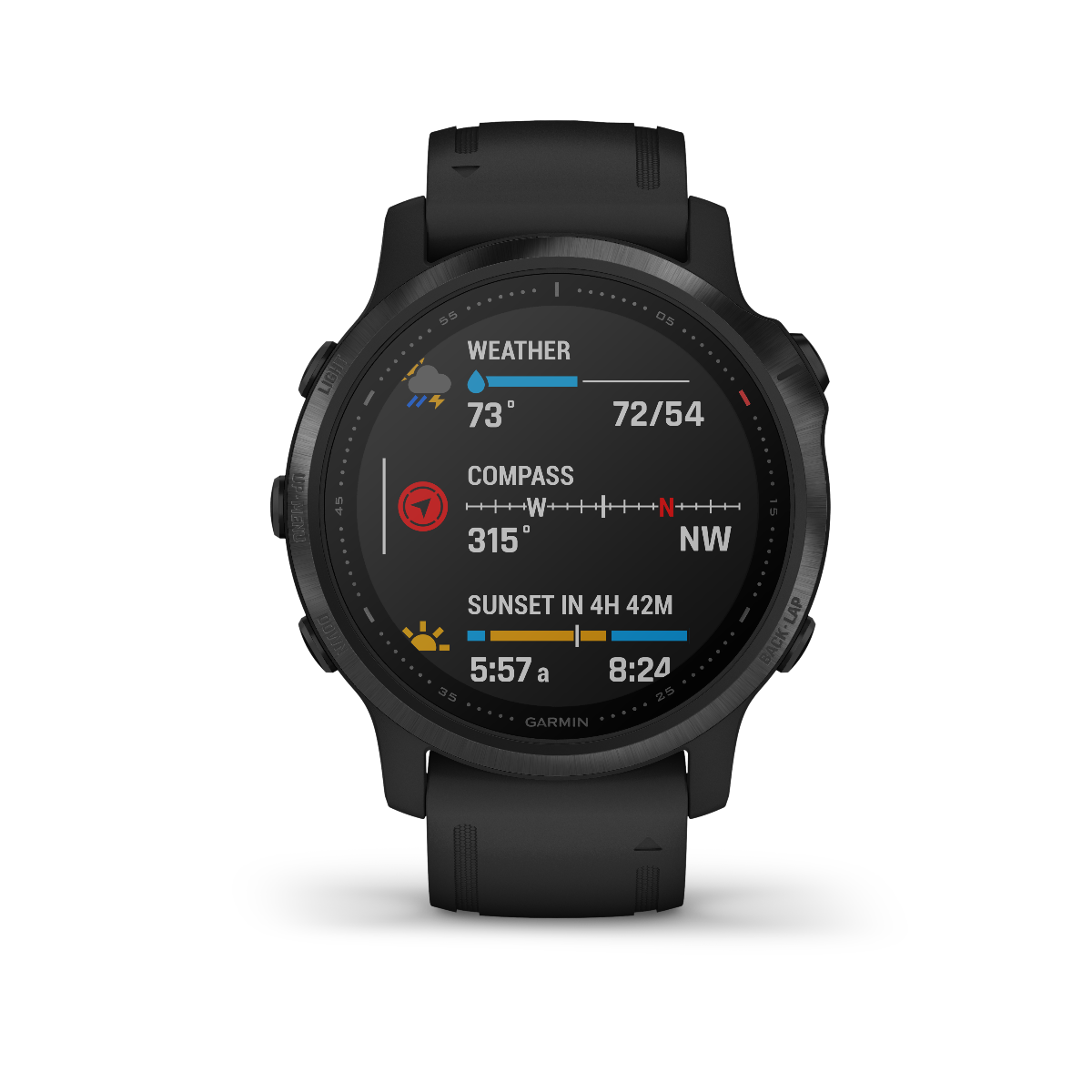 Garmin Fenix ​​6S Pro, bisel negro, correa negra, reloj inteligente con GPS (reacondicionado certificado por Garmin)