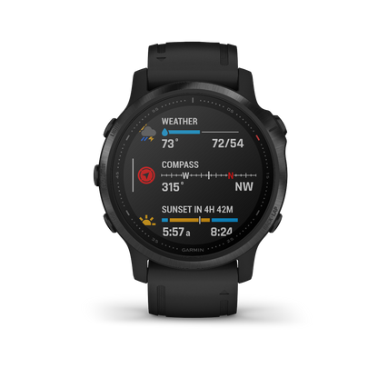 Garmin Fenix ​​6S Pro, bisel negro, correa negra, reloj inteligente con GPS (reacondicionado certificado por Garmin)