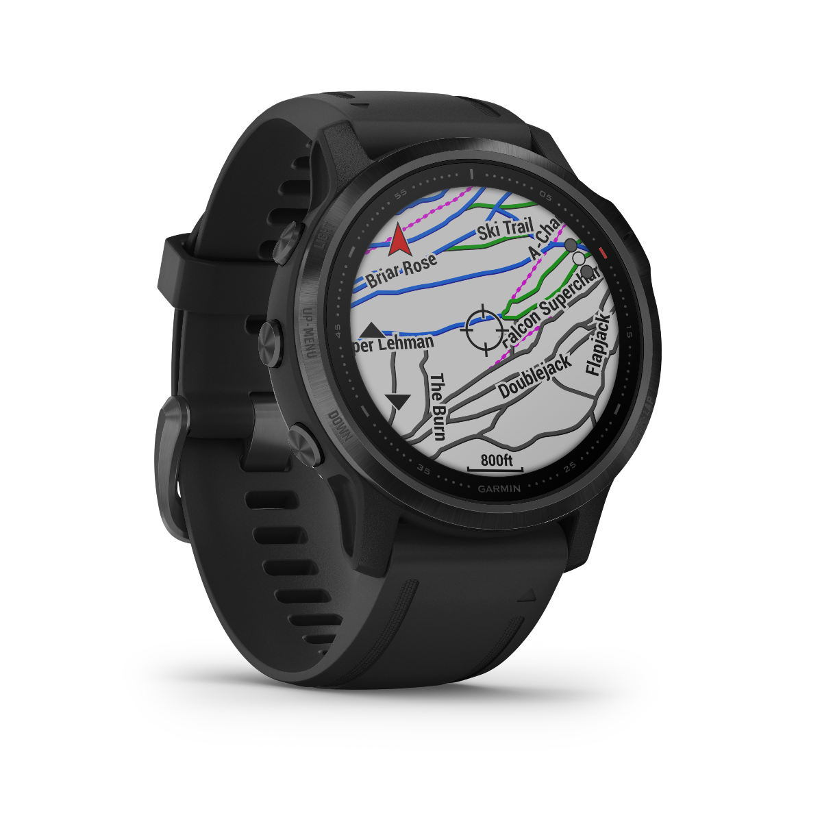 Garmin Fenix ​​6S Pro, bisel negro, correa negra, reloj inteligente con GPS (reacondicionado certificado por Garmin)