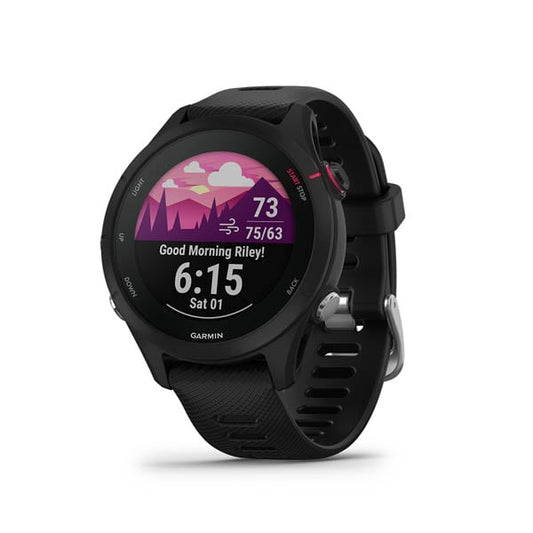 Garmin Forerunner 255S Music, Black/Red, GPS Running Smartwatch (Garmin Certified Refurbished)