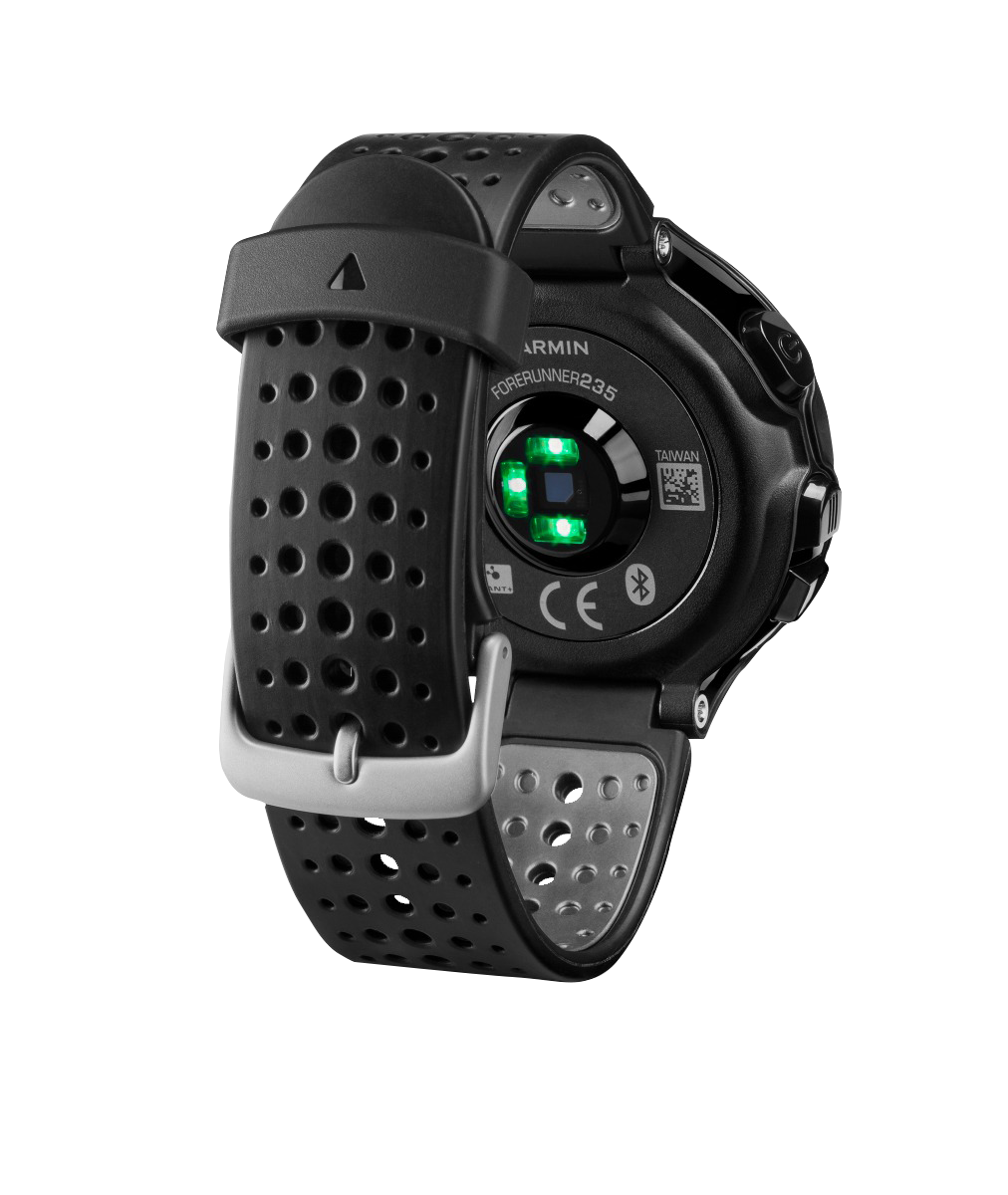 Garmin Forerunner 235, reloj inteligente con GPS y pantalla táctil de alta calidad para corredores, color negro y gris (010-03717-54)