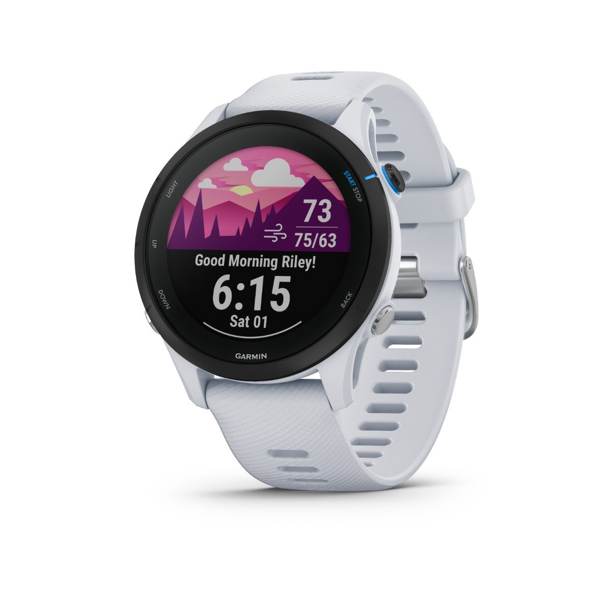 Garmin Forerunner 255 Music, Whitestone, Premium Fitness GPS Smartwatch for Runners (010-02641-21)