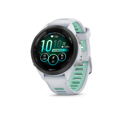 Garmin Forerunner 265S - Black Bezel with Whitestone Case and Whitestone/Neo Tropic Silicone Band