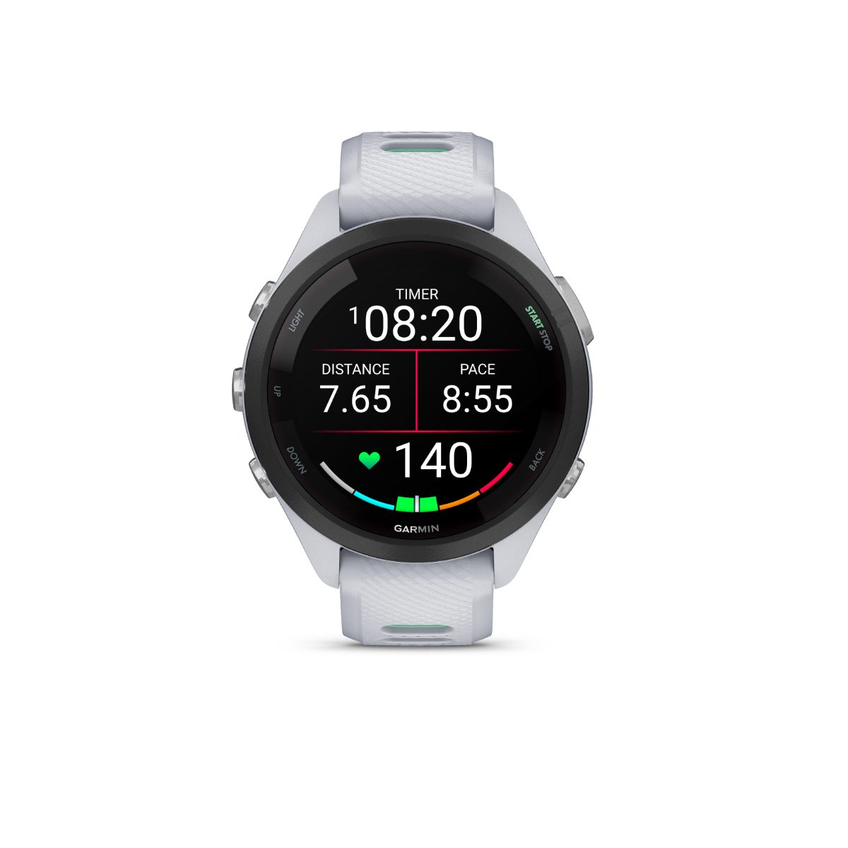 Garmin Forerunner 265S - Black Bezel with Whitestone Case and Whitestone/Neo Tropic Silicone Band