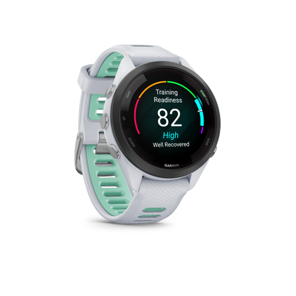 Garmin Forerunner 265S - Black Bezel with Whitestone Case and Whitestone/Neo Tropic Silicone Band