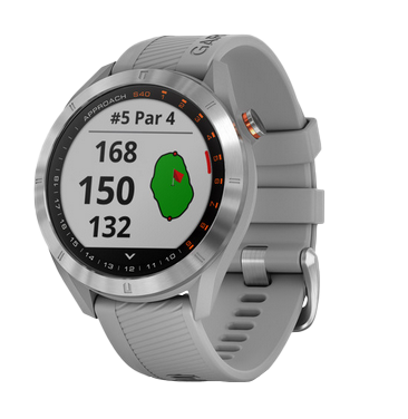 Garmin Approach S40, Stainless w/ Gray Band, Golf GPS Smartwatch & Rangefinder (010-02140-00)