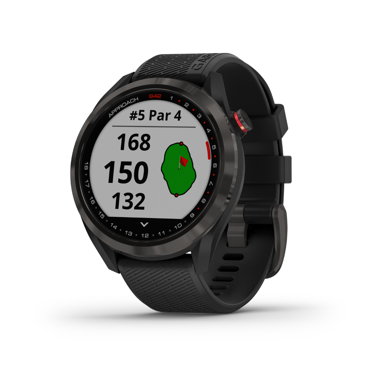 Garmin Approach S42, reloj inteligente con GPS para golf y telémetro, color bronce con correa negra (010-02572-10)