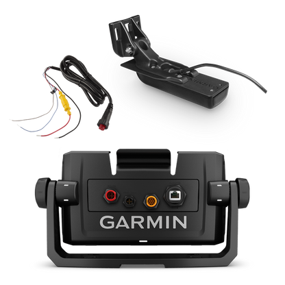 Kit para embarcaciones Garmin ECHOMAP UHD 6Xcv, incluye transductor GT24HW-TM, cable de alimentación y base (020-00200-20)