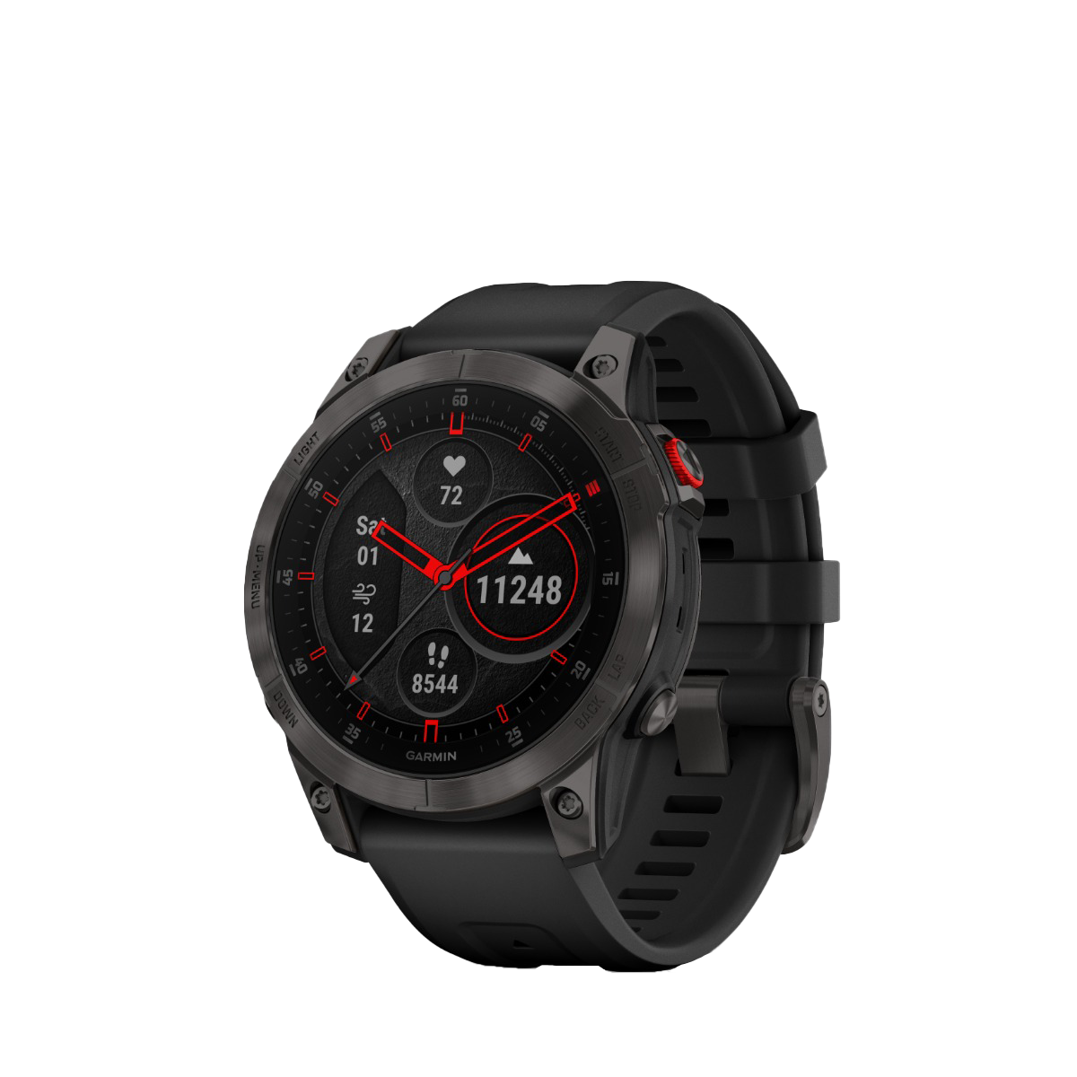 Garmin epix (Gen 2), reloj inteligente premium con GPS, mapas y linterna incorporada, color titanio negro (010-02582-10)