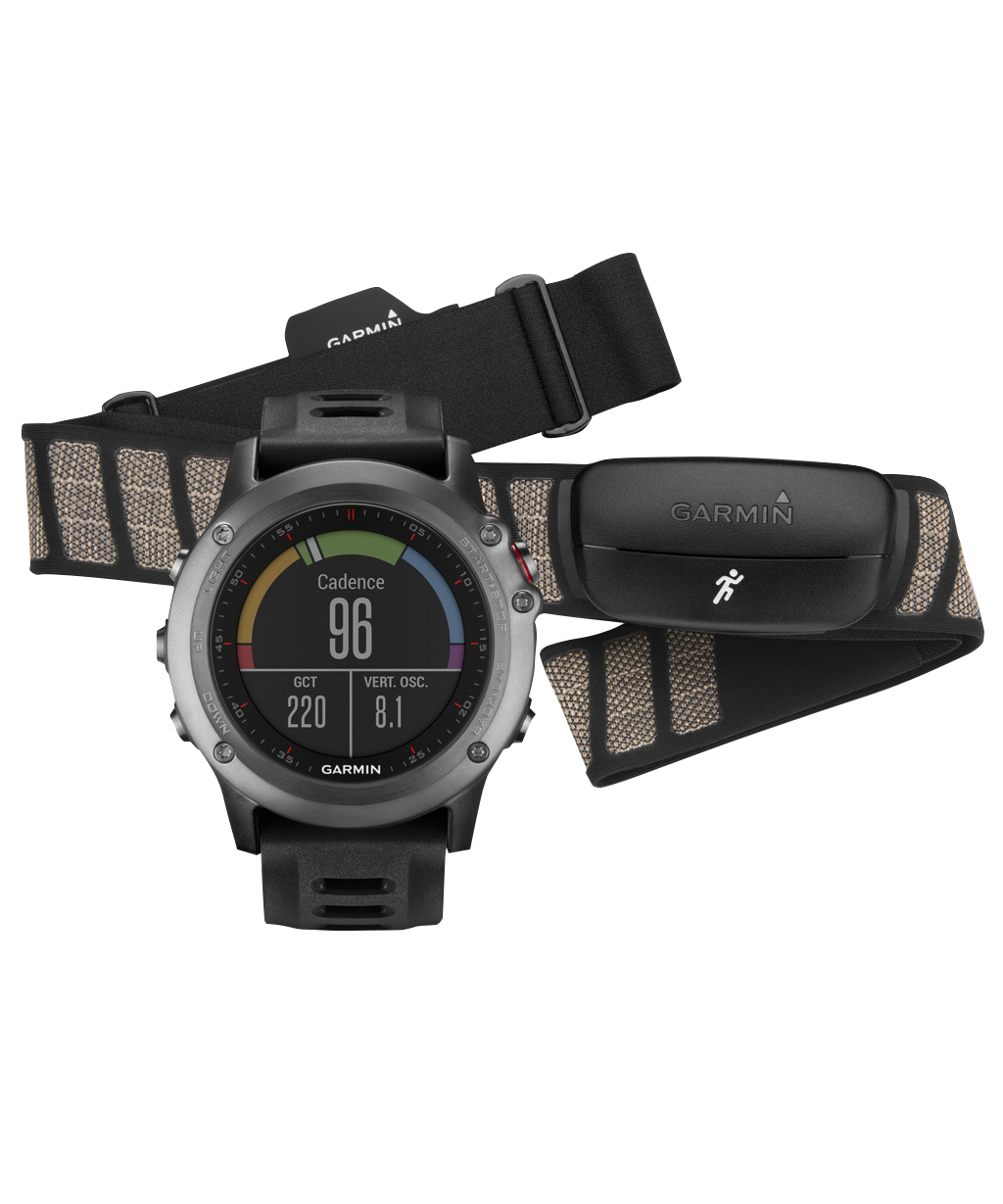 Garmin Fenix ​​3 gris, paquete con monitor de frecuencia cardíaca (010-01338-10)