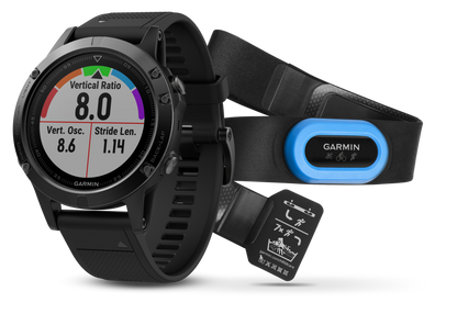 Garmin Fenix 5 Sapphire Bundle, Black w/ Black Band (010-01688-31)