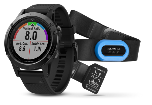 Garmin Fenix ​​5 Sapphire Bundle, Negro con Correa Negra (010-01688-31)