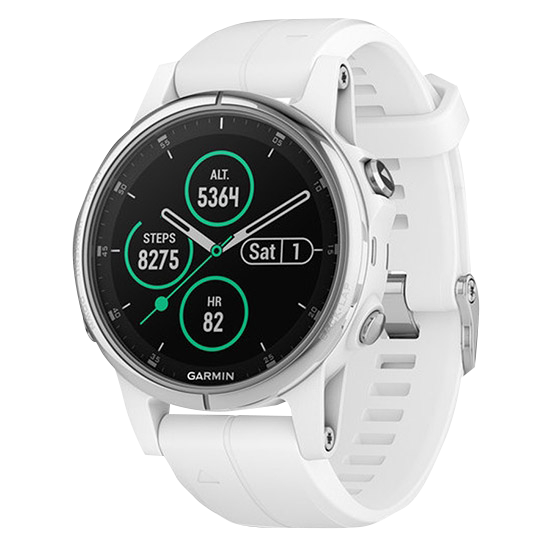 Garmin Fenix ​​5S Plus blanco zafiro con correa blanca Carrara (010-01987-00)