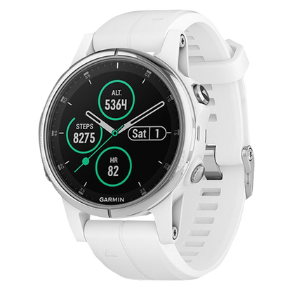 Garmin Fenix ​​5S Plus blanco zafiro con correa blanca Carrara (010-01987-00)