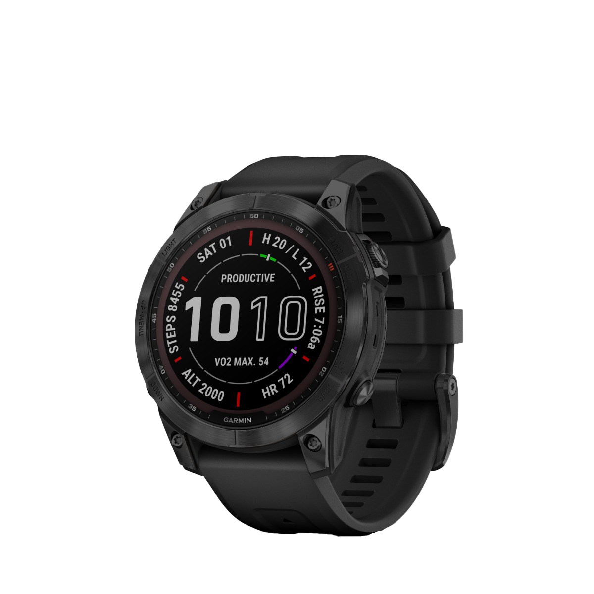 Garmin fenix 7 Sapphire Solar, Black DLC Titanium with Black Band (010-02540-34)