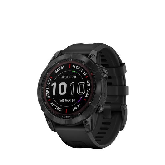 Garmin fenix 7 Sapphire Solar, titanio DLC negro con correa negra (010-02540-34)