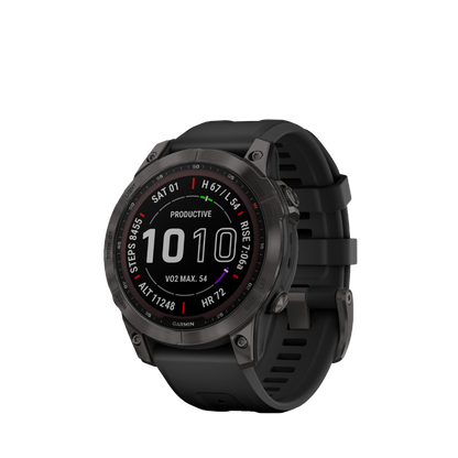 Garmin fenix 7 Sapphire Solar - Carbon Gray DLC Titanium with Black Band (010-02540-20)