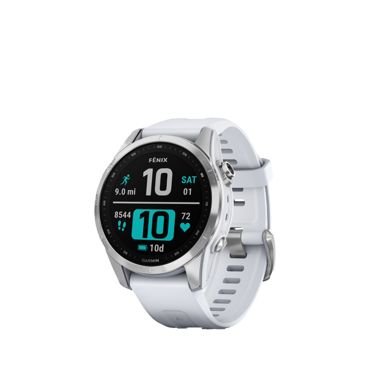 Garmin fenix 7S - Plata con correa de color blanco (010-02539-02)