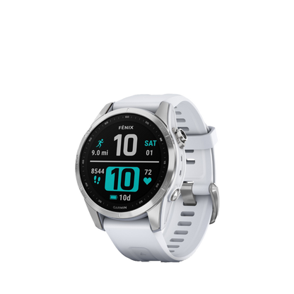 Garmin fenix 7S - Plata con correa de color blanco (010-02539-02)