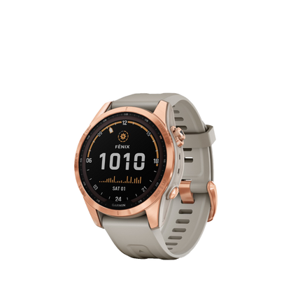 Garmin fenix 7S Solar - Oro rosa con correa color arena claro (010-02539-10)