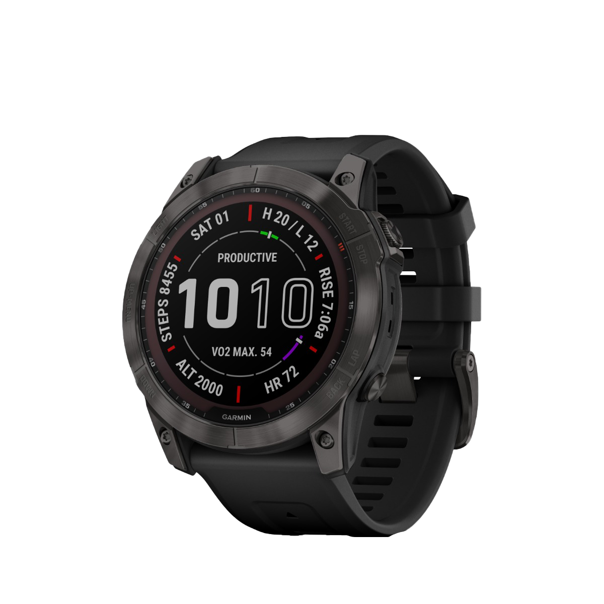 Garmin Fenix ​​7X Sapphire Solar - Titanio DLC gris carbono con correa negra (010-02541-10)