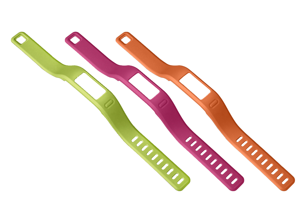 Pulseras Garmin Vivofit grandes (naranja, rosa y verde)