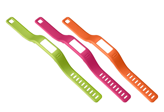 Pulseras Garmin Vivofit grandes (naranja, rosa y verde)