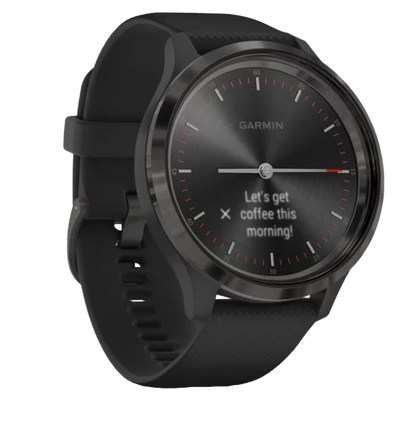 Garmin Vívomove 3, bisel de pizarra con correa de silicona negra, reloj inteligente con GPS (reacondicionado certificado por Garmin)