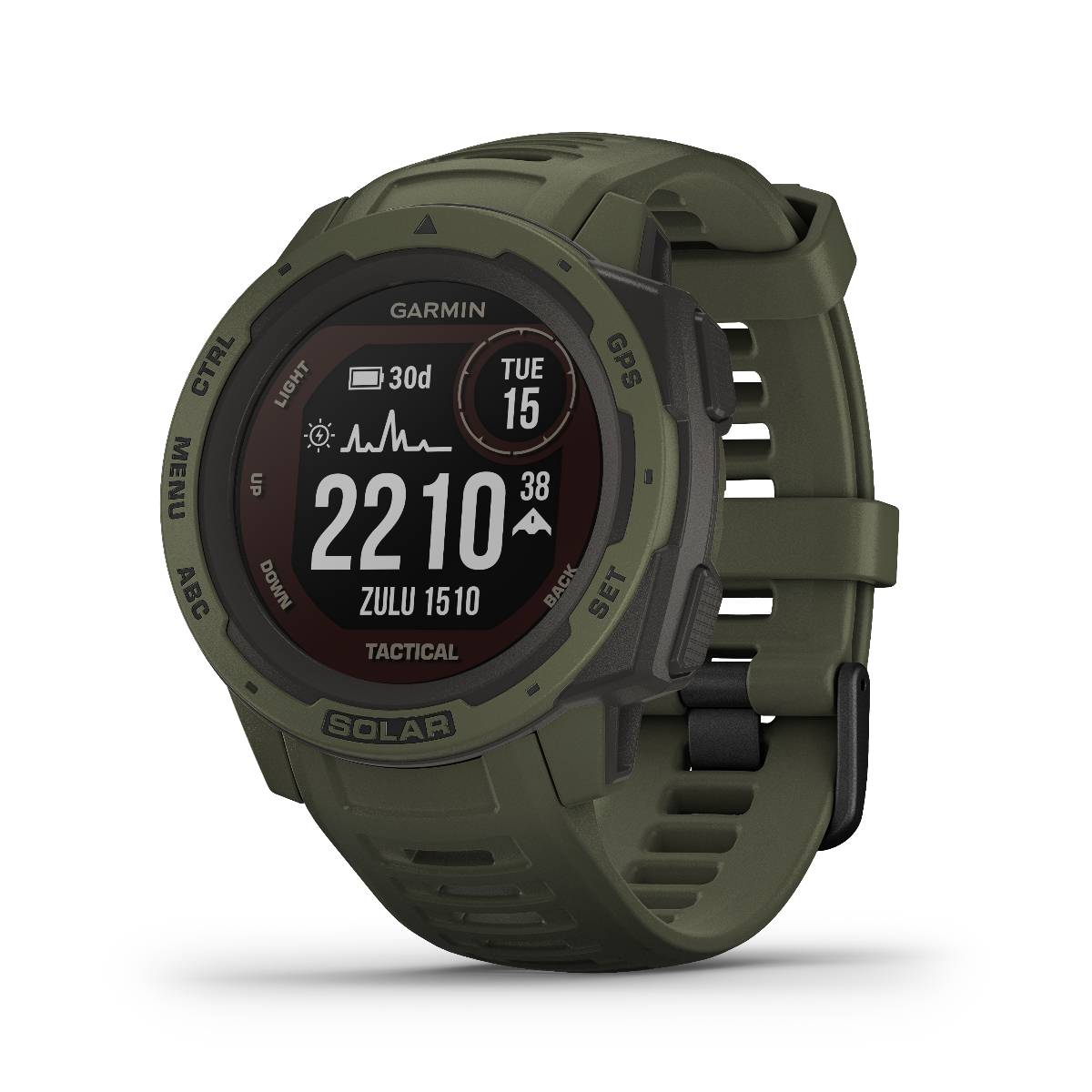 Garmin Instinct Solar Tactical Edition, Moss, Rugged GPS Smartwatch (Garmin Certified Refurbished)