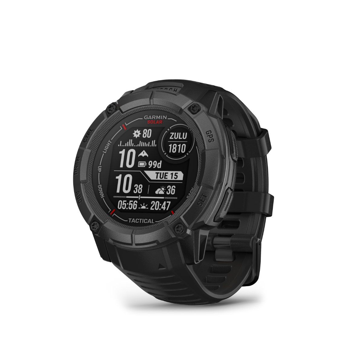 Garmin Instinct 2X Solar Tactical Edition, negro, reloj inteligente resistente con GPS, GNSS multibanda, linterna incorporada, monitoreo de salud las 24 horas, los 7 días de la semana y batería solar de duración ilimitada (010-02805-13)