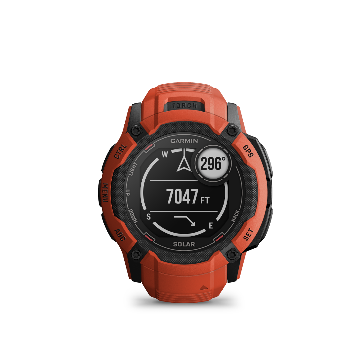 Garmin Instinct 2X Solar, Flame Red, Rugged GPS Smartwatch with Multi-Band GNSS, Built-in Flashlight, 24/7 Health Monitoring, and Unlimited Solar Battery Life (010-02768-00)