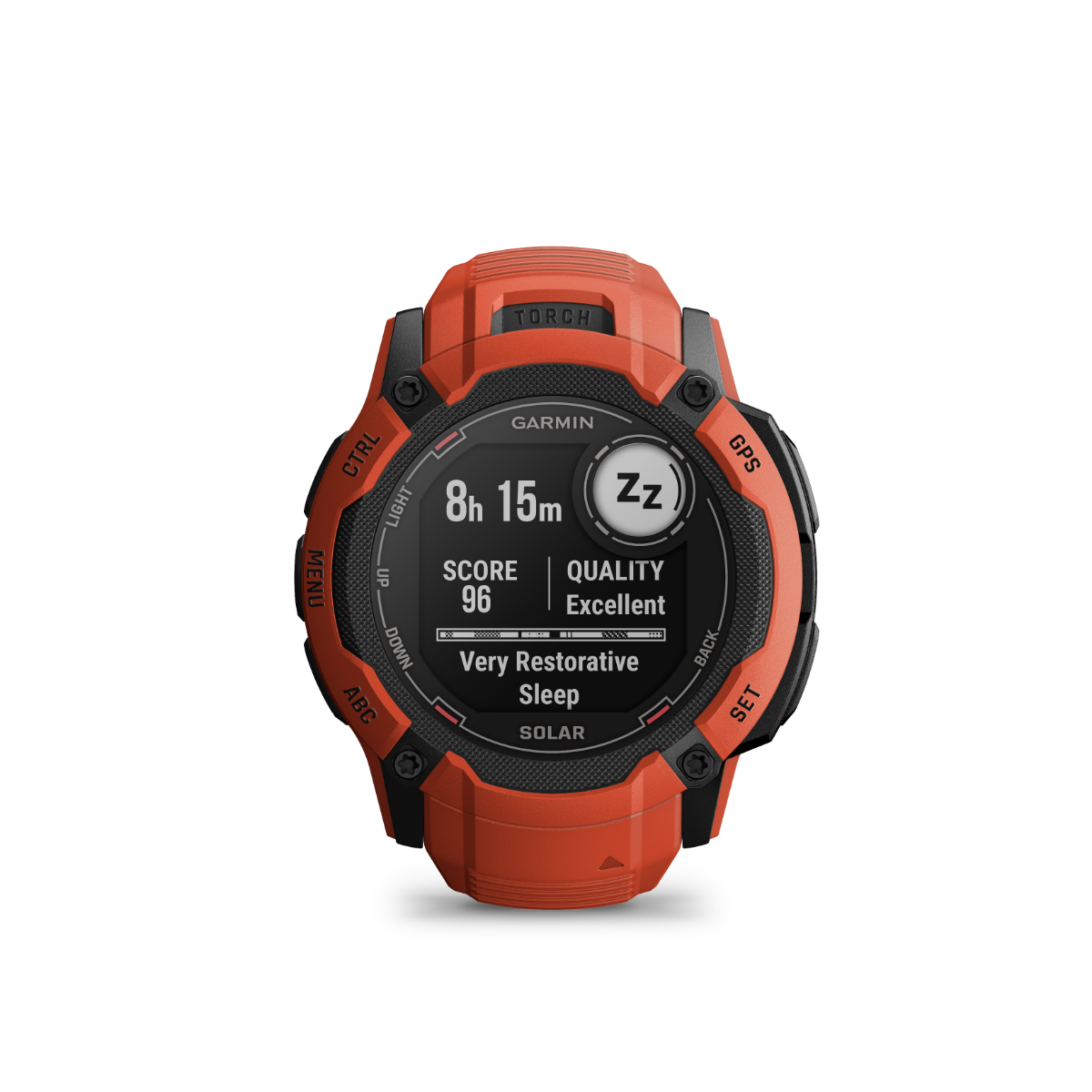 Garmin Instinct 2X Solar, Flame Red, Rugged GPS Smartwatch with Multi-Band GNSS, Built-in Flashlight, 24/7 Health Monitoring, and Unlimited Solar Battery Life (010-02768-00)