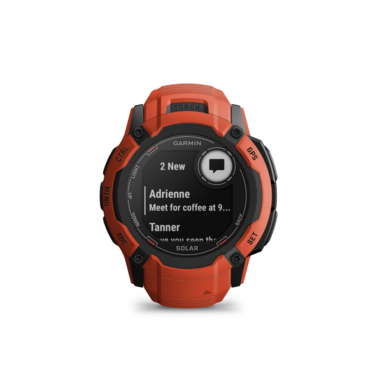 Garmin Instinct 2X Solar, Flame Red, Rugged GPS Smartwatch with Multi-Band GNSS, Built-in Flashlight, 24/7 Health Monitoring, and Unlimited Solar Battery Life (010-02768-00)