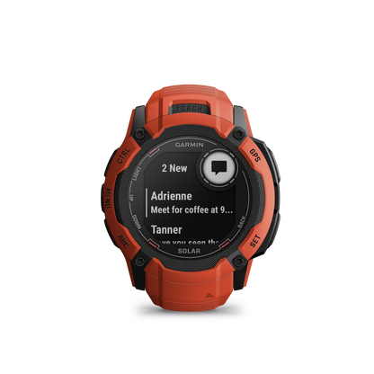 Garmin Instinct 2X Solar, Flame Red, Rugged GPS Smartwatch with Multi-Band GNSS, Built-in Flashlight, 24/7 Health Monitoring, and Unlimited Solar Battery Life (010-02768-00)