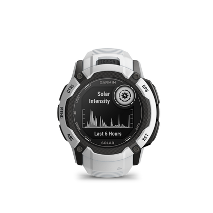 Garmin Instinct 2X Solar, Whitestone, Rugged GPS Smartwatch with Multi-Band GNSS, Built-in Flashlight, 24/7 Health Monitoring, and Unlimited Solar Battery Life (010-02805-14)