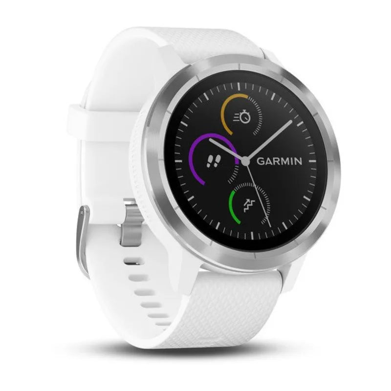 Garmin Vívoactive 3 silicona blanca, acero inoxidable (Reacondicionado Certificado Garmin) 