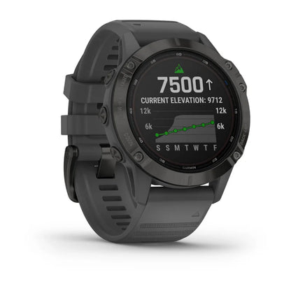 Garmin Fenix 6 Pro, Solar Edition Black with Slate Gray Band (Garmin Certified Refurbished)