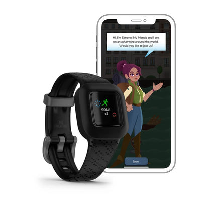 Garmin Vívofit jr. 3, reloj negro cósmico para niños (reacondicionado certificado por Garmin)