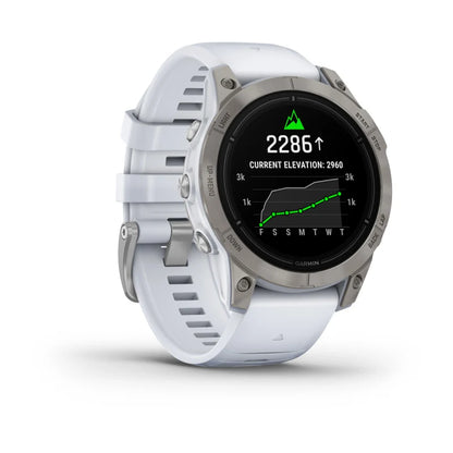 Garmin Epix Pro (Gen 2), edición zafiro de 47 mm, titanio con correa de piedra blanca (010-02803-20)